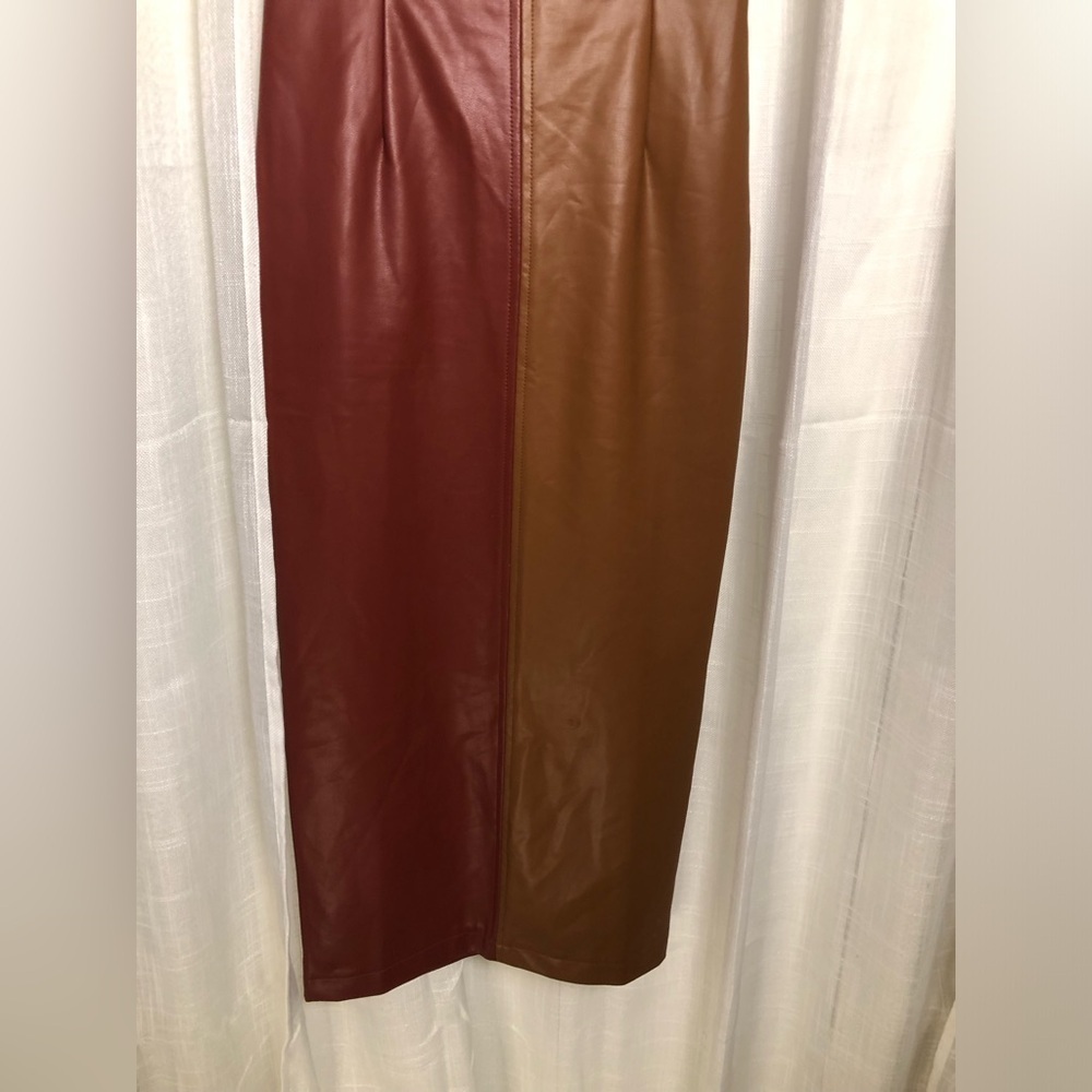 Crescent Brown and Burgundy Midi Dress - Picture 8 of 14